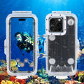 For iPhone 16 Pro Max PULUZ 40m/130ft Waterproof Diving Case with One-way Valve Photo Video Taking Underwater Housing Cover, For iPhone 16 Pro Max (Transparent)