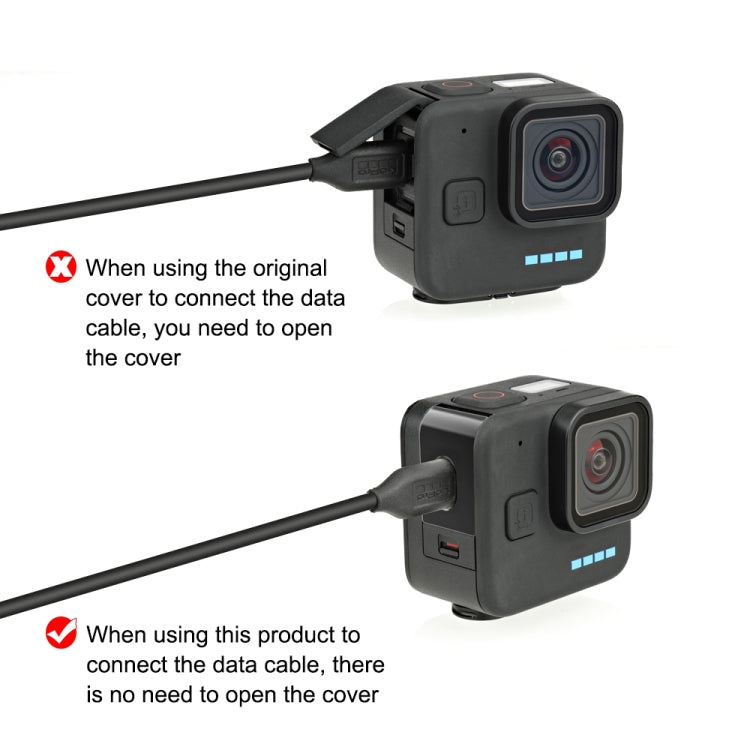 For GoPro Hero11 Black Mini PULUZ Metal Battery Side Interface Cover (Black)