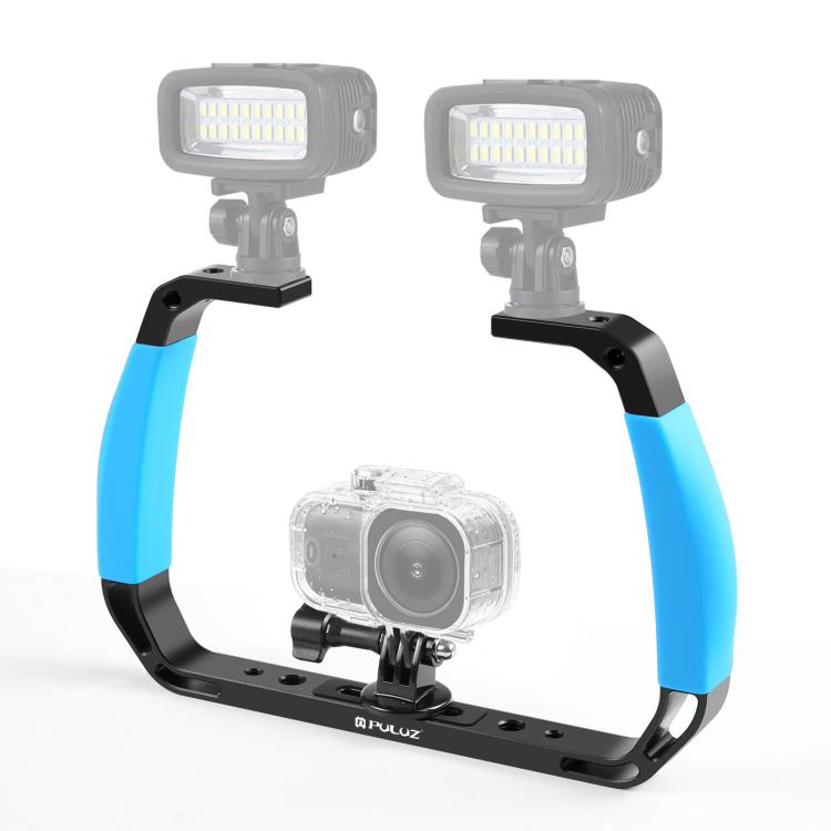 PULUZ Dual Silicone Handles Aluminium Alloy Underwater Diving Rig for GoPro, DJI OSMO Action, Insta360 and Other Action Cameras, For GoPro Action Cameras