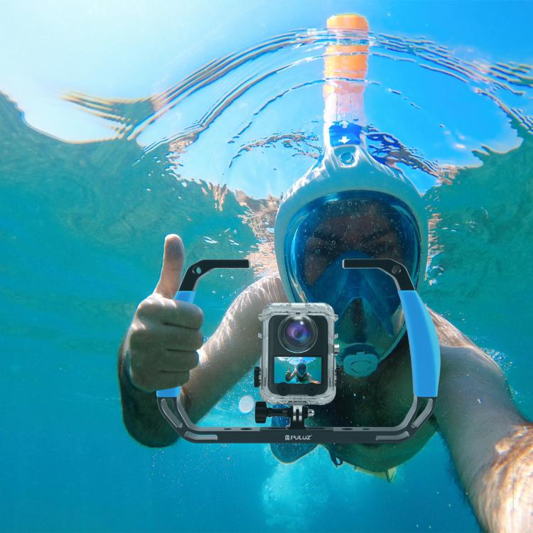 PULUZ Dual Silicone Handles Aluminium Alloy Underwater Diving Rig for GoPro, DJI OSMO Action, Insta360 and Other Action Cameras, For GoPro Action Cameras