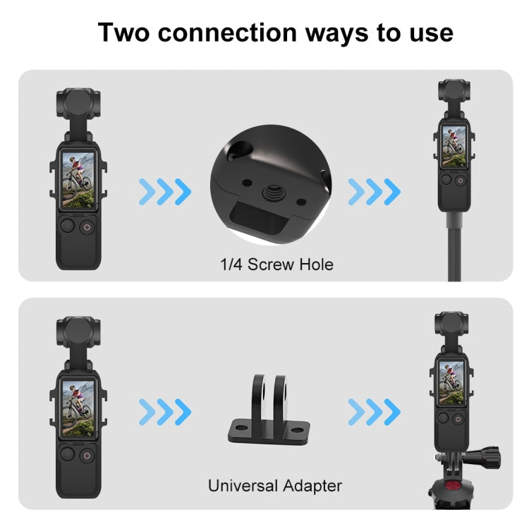 For DJI OSMO Pocket 3 PULUZ Metal Protection Frame Cage Adapter Bracket with Dual Cold Shoes (Black)