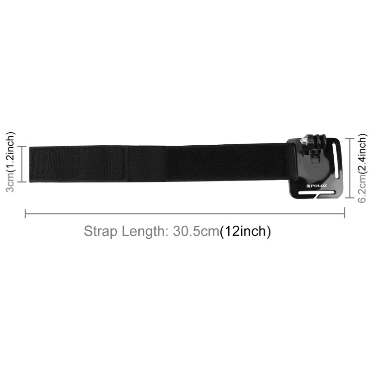 PULUZ Adjustable Wrist Strap Mount for GoPro Hero12 Black / Hero11 /10 /9 /8 /7 /6 /5, Insta360 Ace / Ace Pro, DJI Osmo Action 4 and Other Action Cameras, Strap Length: 28.5cm
