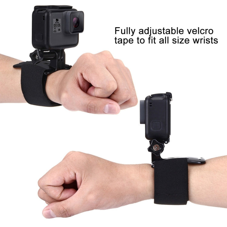 PULUZ Adjustable Wrist Strap Mount for GoPro Hero12 Black / Hero11 /10 /9 /8 /7 /6 /5, Insta360 Ace / Ace Pro, DJI Osmo Action 4 and Other Action Cameras, Strap Length: 28.5cm