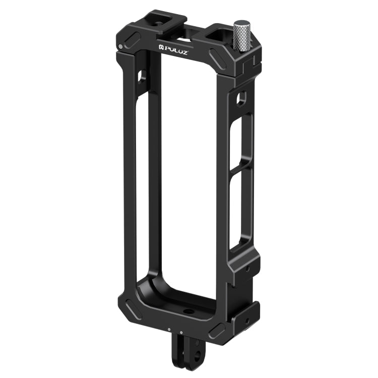 For Insta360 X4 PULUZ Metal Protective Cage Rig Housing Frame with Expand Cold Shoe Base & Tripod Adapter (Black)