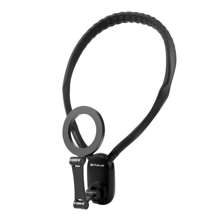 PULUZ Magnetic Collar Bracket POV View Mount with Phone Clamp for GoPro Action Cameras / Phones (Black)