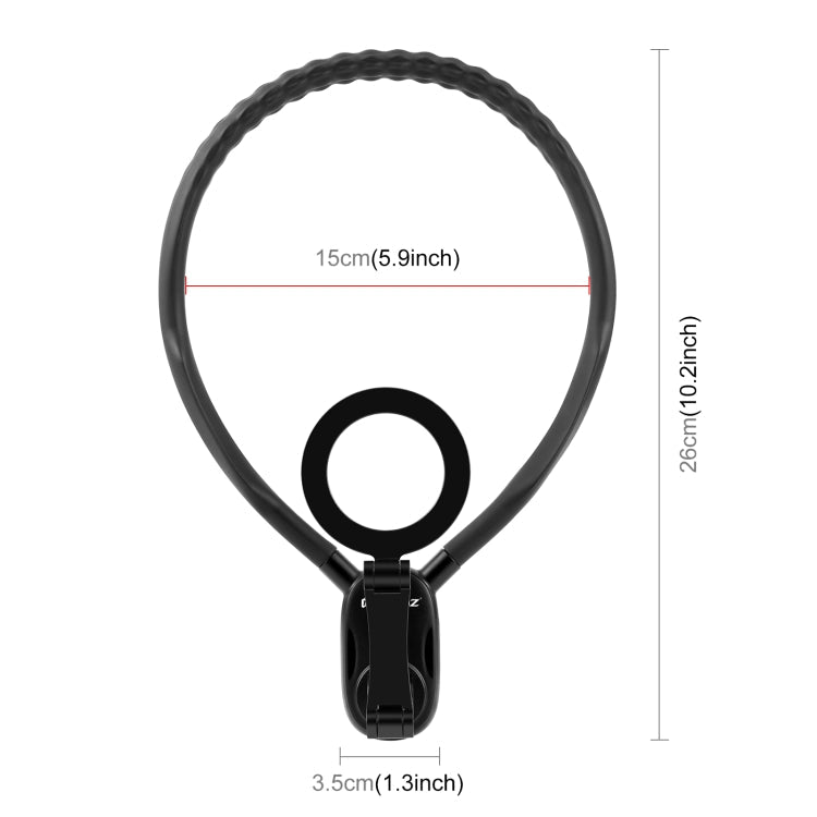 PULUZ Magnetic Collar Bracket POV View Mount with Phone Clamp for GoPro Action Cameras / Phones (Black)