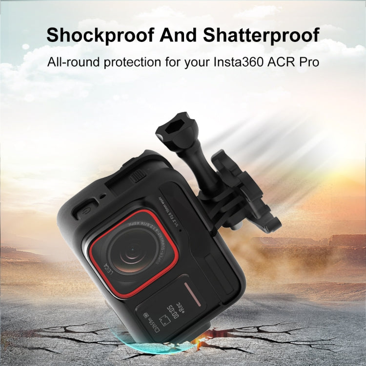 For Insta360 Ace Pro PULUZ Plastic Cage Expansion Adapter Frame with Cold Shoe Base (Black)