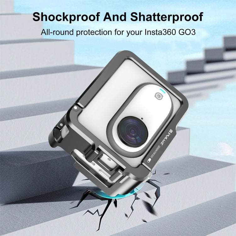 For Insta360 GO 3 PULUZ Camera Battery Case Aluminum Alloy Protective Frame (Black)
