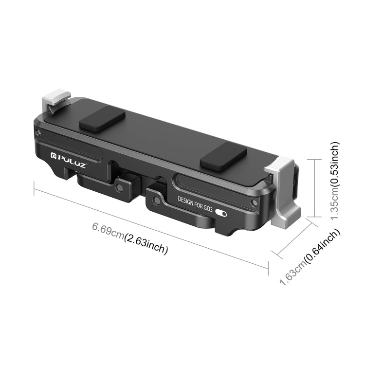 For Insta360 GO3 PULUZ Magnetic Aluminum Alloy Quick Release Base Mount (Black)
