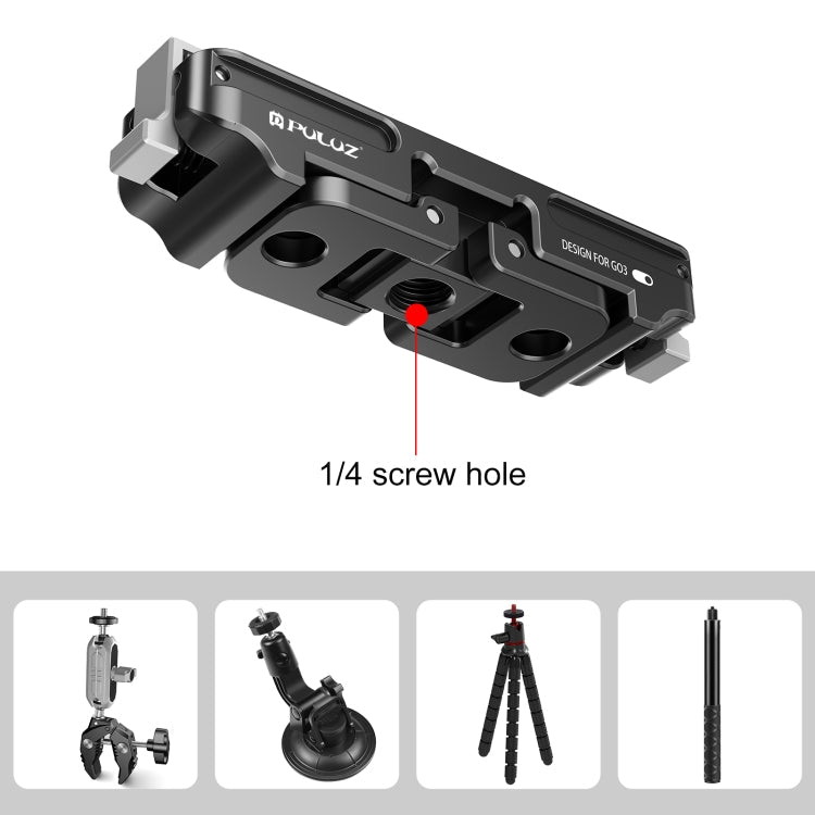 For Insta360 GO3 PULUZ Magnetic Aluminum Alloy Quick Release Base Mount (Black)