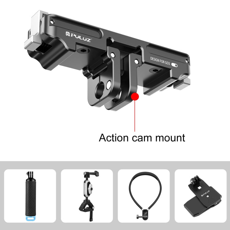 For Insta360 GO3 PULUZ Magnetic Aluminum Alloy Quick Release Base Mount (Black)