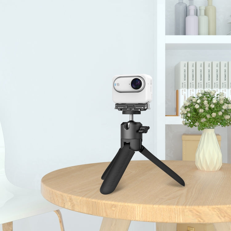 For Insta360 GO3 PULUZ Magnetic Aluminum Alloy Quick Release Base Mount (Black)