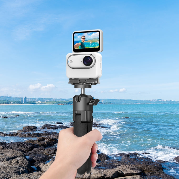 For Insta360 GO3 PULUZ Magnetic Aluminum Alloy Quick Release Base Mount (Black)