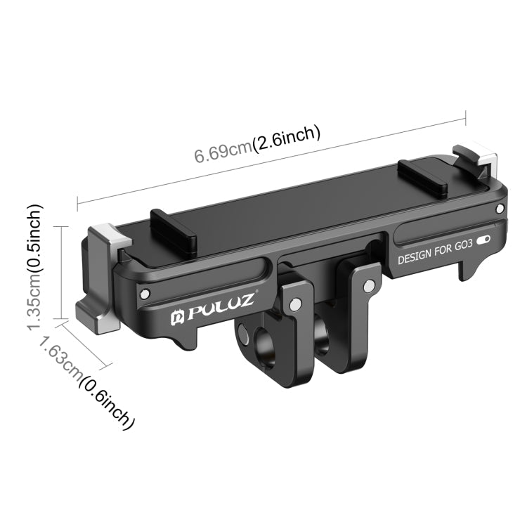 For Insta360 GO3 PULUZ Magnetic ABS Quick Release Base Mount (Black)