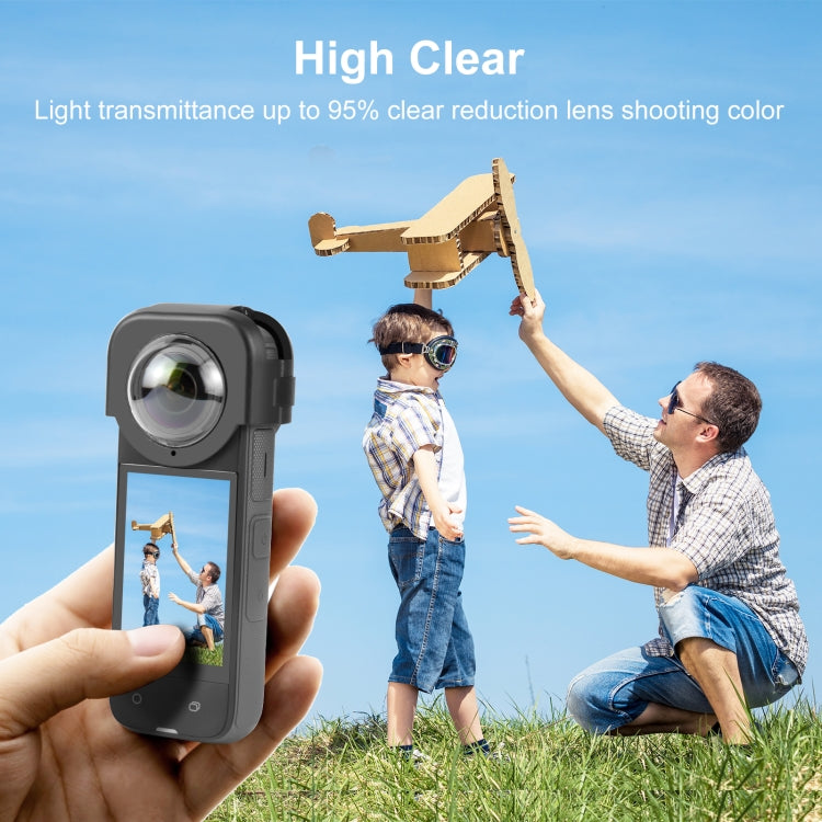 For Insta360 X4 PULUZ Snap-on Lens Guard Protective Cover (Black)