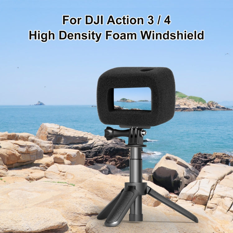 For DJI Osmo Action 4 / 3 PULUZ High Density Foam Windshield, For DJI Osmo Action 5 Pro / 4 / 3