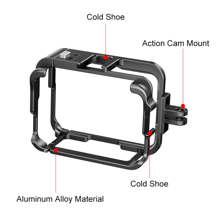 For Insta360 Ace Pro PULUZ Metal Protective Cage Adapter Frame (Black)