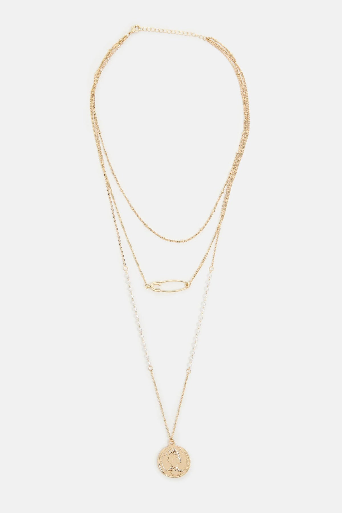 Louche Punk Style 3 Strand Necklace