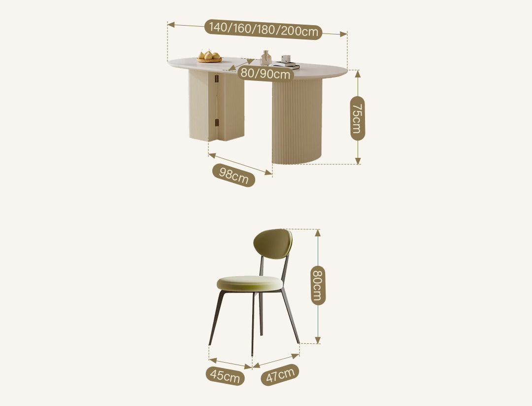 Pacheco Foldable Dining Table, Oval