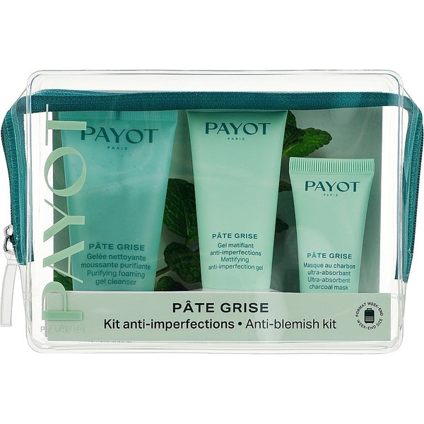 Payot Pate Grise Anti - blemish Kit Gift Set 50ml Purifying Foaming Gel Cleanser + 15ml Masque Charbon Ultra-Absorbent Mattifying Care + 30ml Mattifying Anti-Imperfections Gel