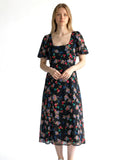 Louche Nadine Carpathian Florals Print Midi Dress