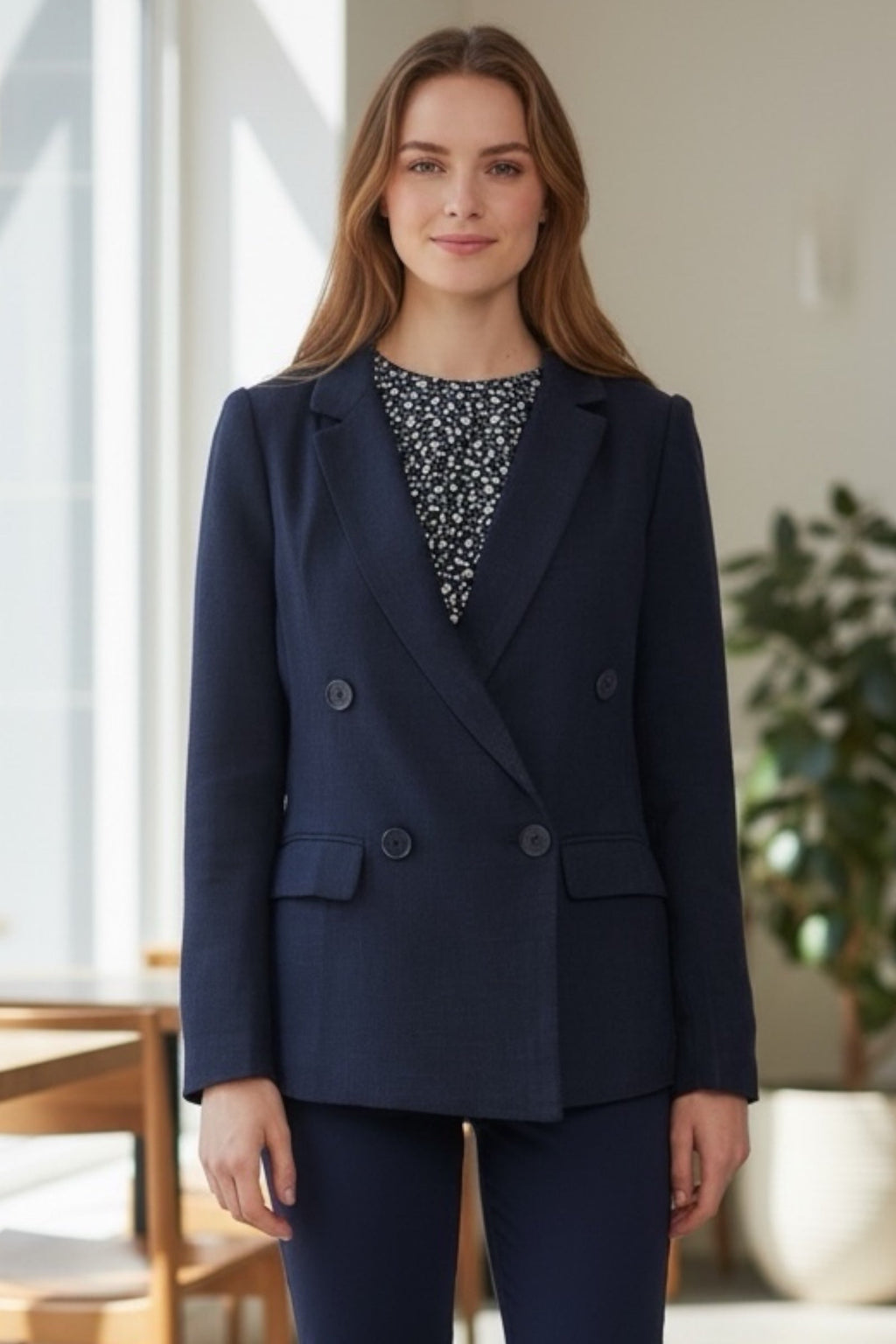 Riley Double Breasted Jacket Navy