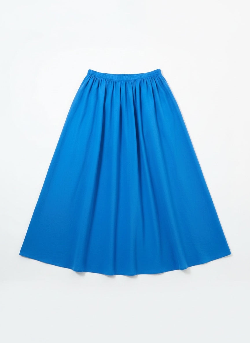 Zoeline Recycled Cotton Midaxi Skirt - Blue