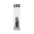 Bewater Power Positive Glass Bottle - Fluorite and Clear Quartz