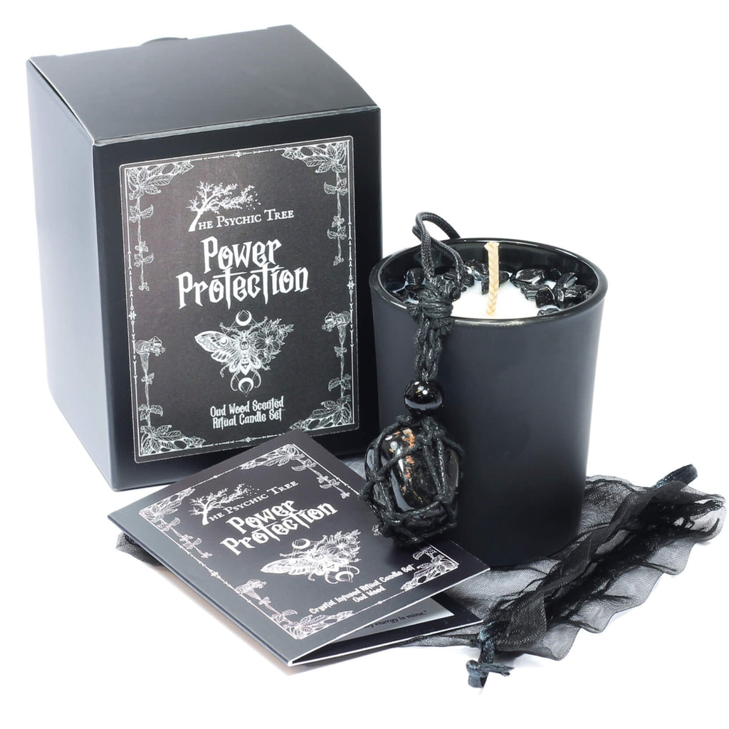 Power Protection - Crystal Infused Ritual Candle Set