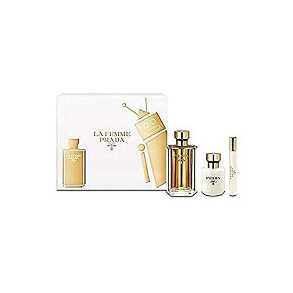 Prada La Femme Gift Set 100ml EDP + 100ml Body Lotion + 10ml Rollerball EDP