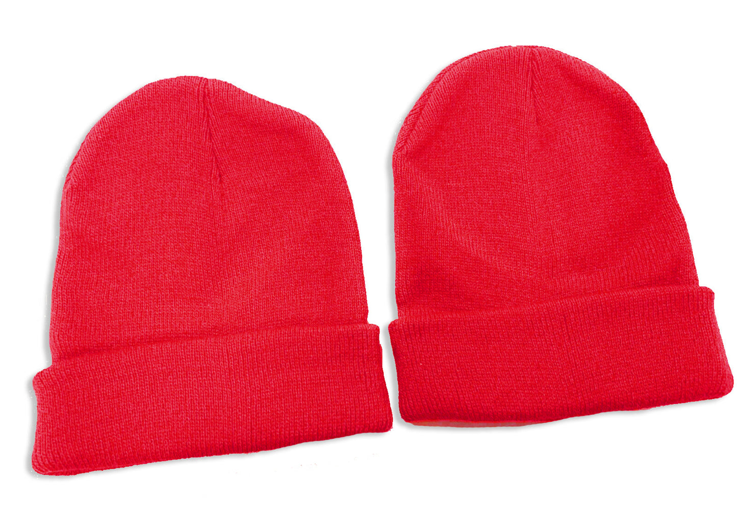 2 X Kids Childrens Beanie Hats Small Age 4-10 School Uniform - Red