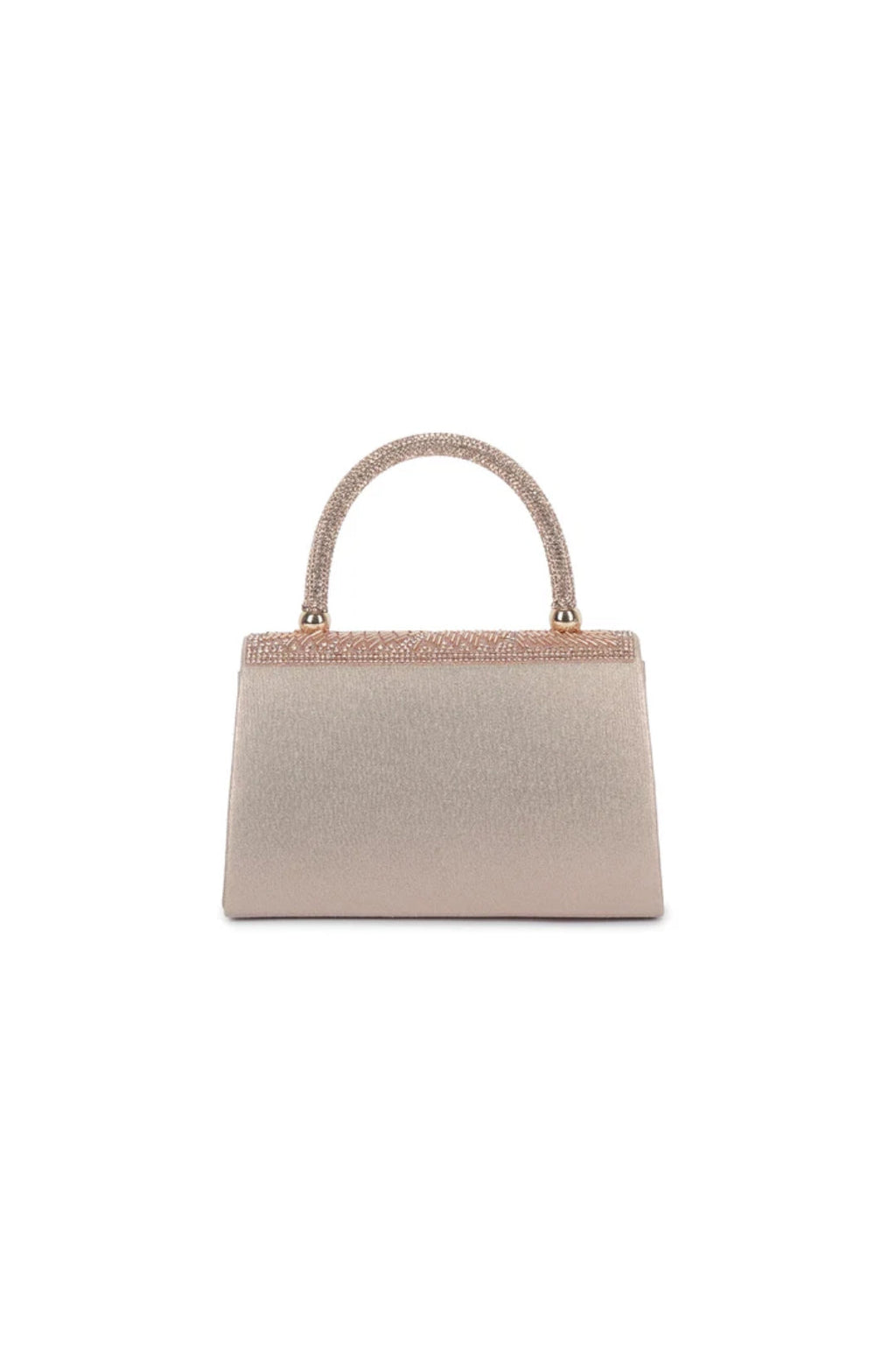 Rose Gold Embellished Top Handle Bag