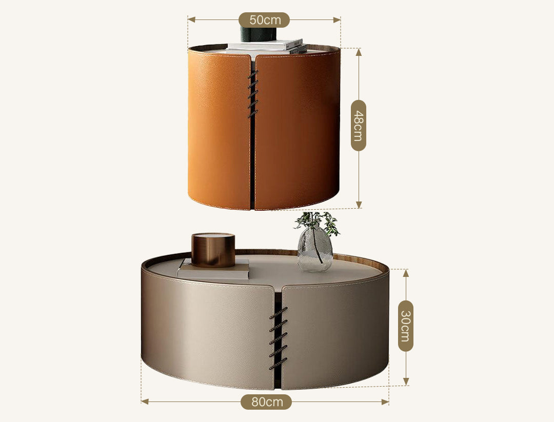 Rossi Nesting Coffee Table, Light Grey & Orange
