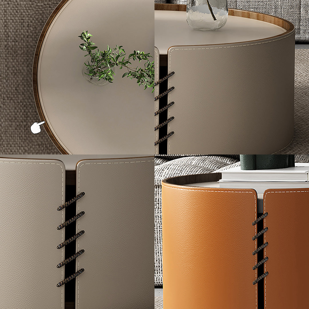 Rossi Nesting Coffee Table, Light Grey & Orange