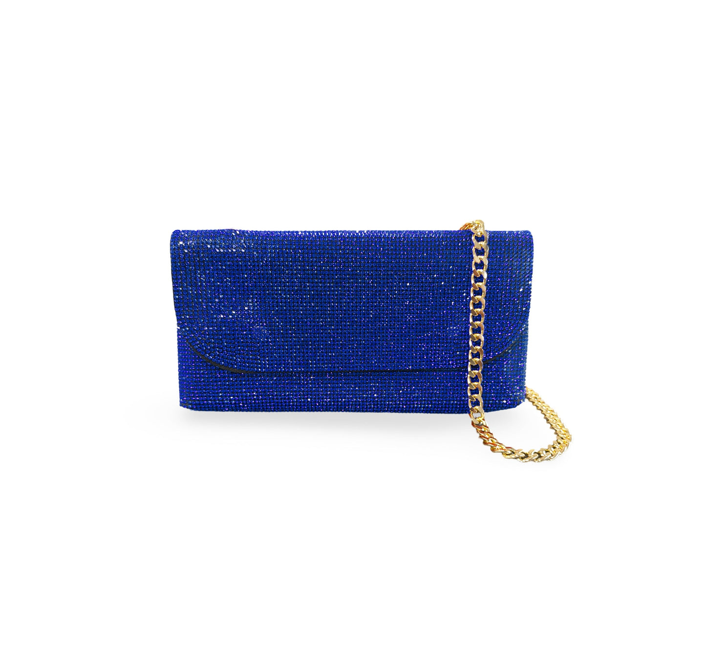 Caprilite Small Crossbody Bag Sparkly Crystal Clutch Fold Handbag Blue