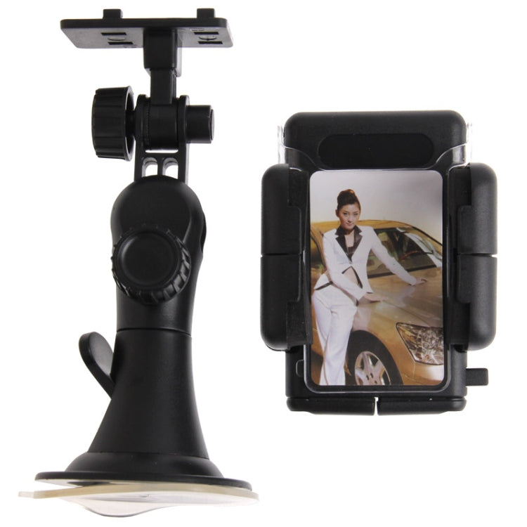 Universal 360° Rotation Suction Cup Car Holder / Desktop Stand for Smartphones (5.1-10.5cm Width), Compatible with iPhone, Galaxy, Sony, Lenovo, HTC, Huawei, and More