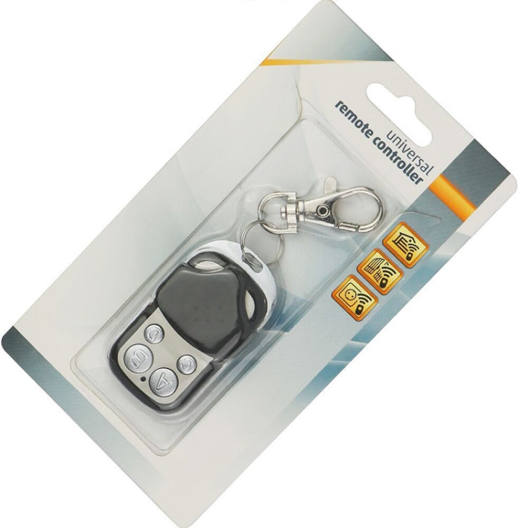 433MHz Metal Wireless Learning Code 4 Keys Remote Control (Black + Silver), 433MHz