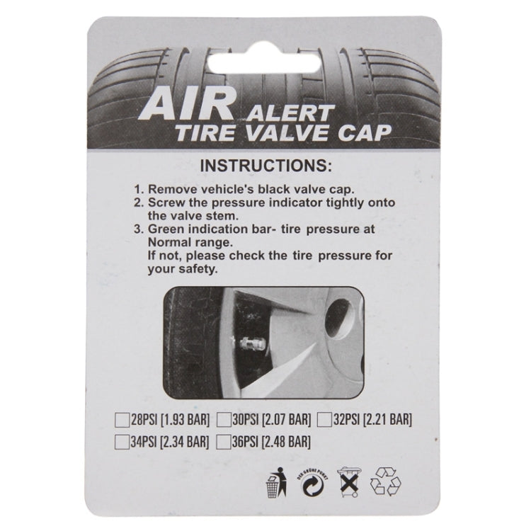 4 PCS 2.4 Bar Tire Pressure Detection Screw Cap, Tire Pressure Detection Screw Cap