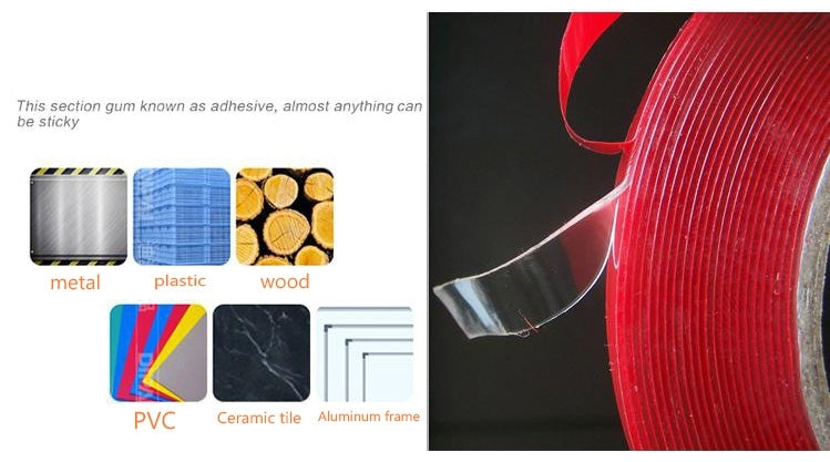 Universal Transparent Double Sided Adhesive Tape, Width: 2cm, Length: 10m, 10m×2cm