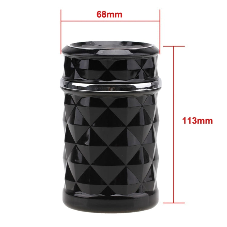 Diamond Facets Car Ashtray with LED Light, with LED Light(Dark Red), with LED Light(Black), with LED Light(White)