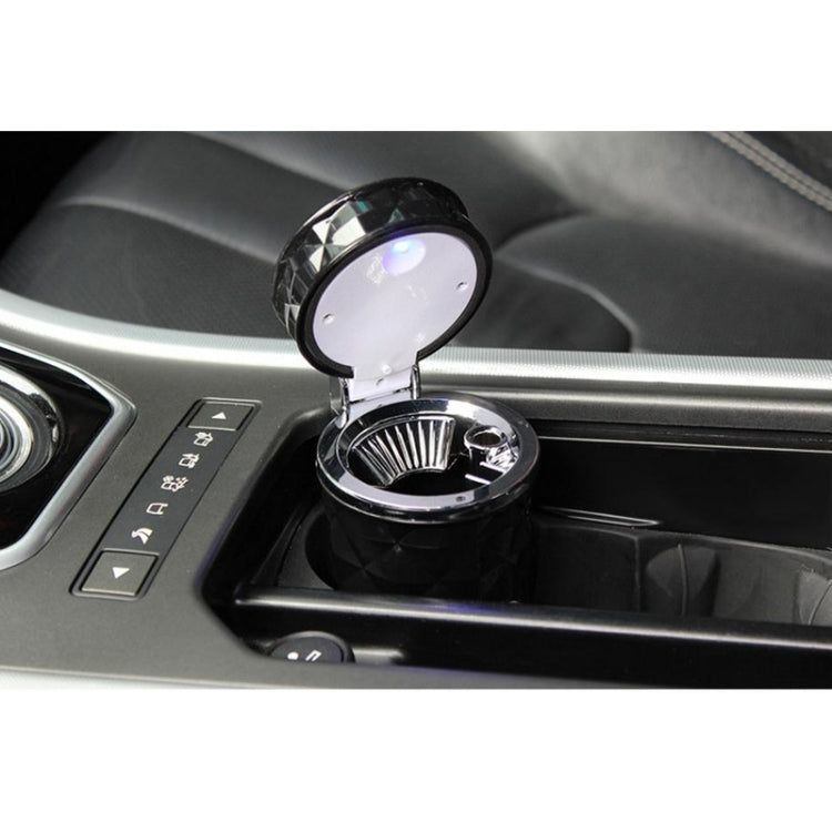 Diamond Facets Car Ashtray with LED Light, with LED Light(Dark Red), with LED Light(Black), with LED Light(White)