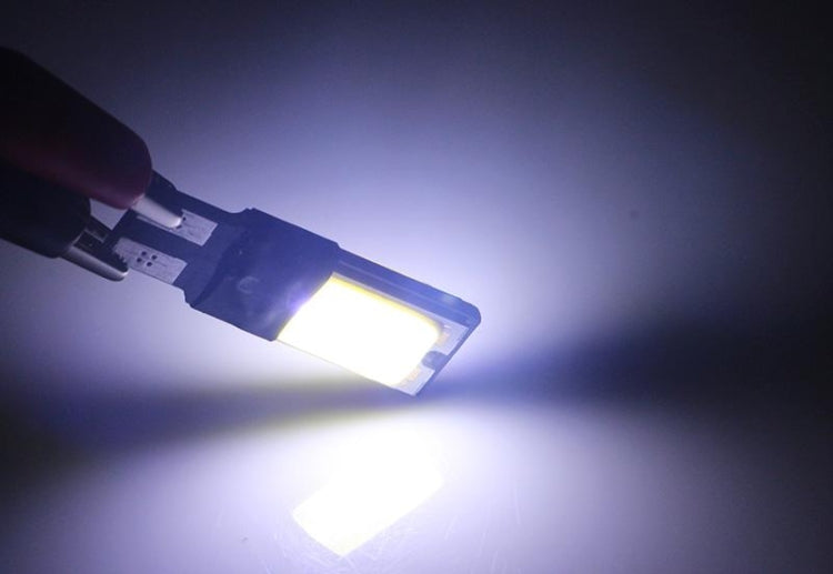 2 PCS T10 3W 160-180LM 2 LED Ice Blue COB LED Decode Car Clearance Lights Lamp, DC12V
