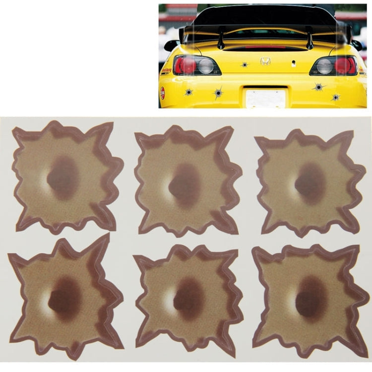 6 PCS Anti-scratch Bullet Hole Decoration Car 3M Sticker, Size: 4cm x 4cm, Exaggerated Effection7