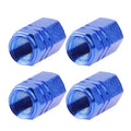 Blue Anodized Aluminum Tire Valve Stem Caps 4 pcs, Anodized Aluminum