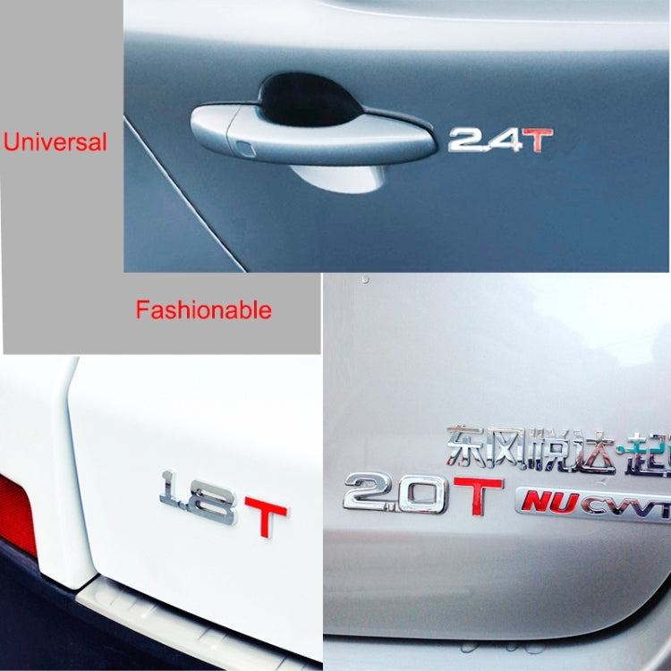 3D Universal Decal Chromed Metal Car Emblem Badge Sticker Car Trailer Gas Displacement Identification, Size: 8.5x2.5 cm, 1.6T, 1.8T, 2.0T, 2.2T, 2.4T, 2.5T, 2.8T, 3.0T