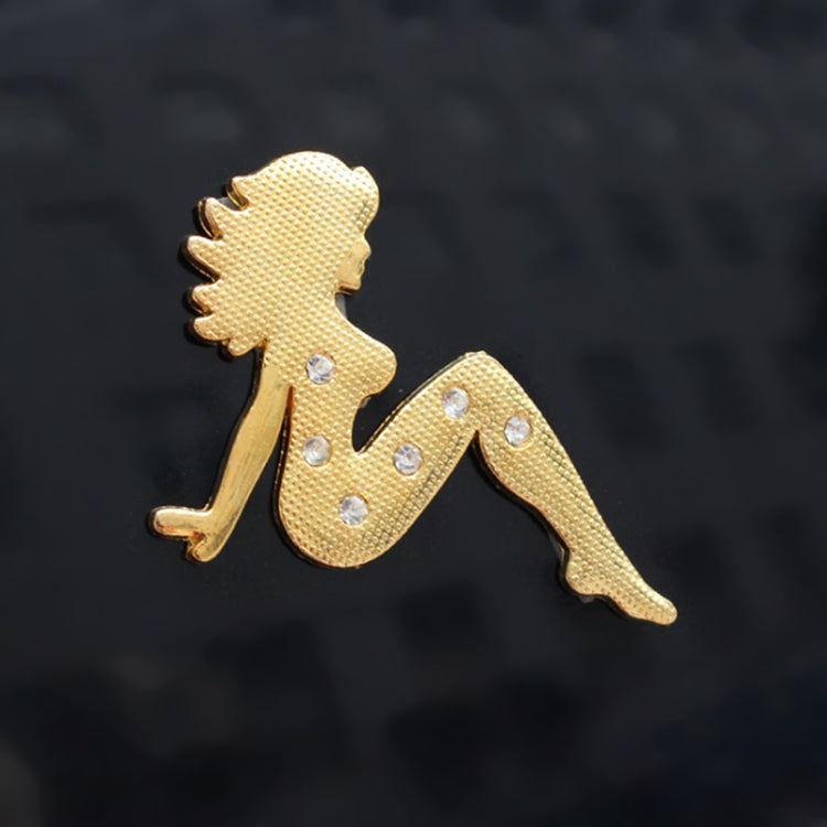 Beautiful Girl Diamond Metal Chrome Badges, Girl