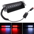 8W 800LM 8-LED 3-Modes Adjustable Angle Car Strobe Flash Dash Emergency Light Warning Lamp with Suckers, DC 12V, White + Red, White + Yellow, Red + Blue, Blue, Red, White, Yellow