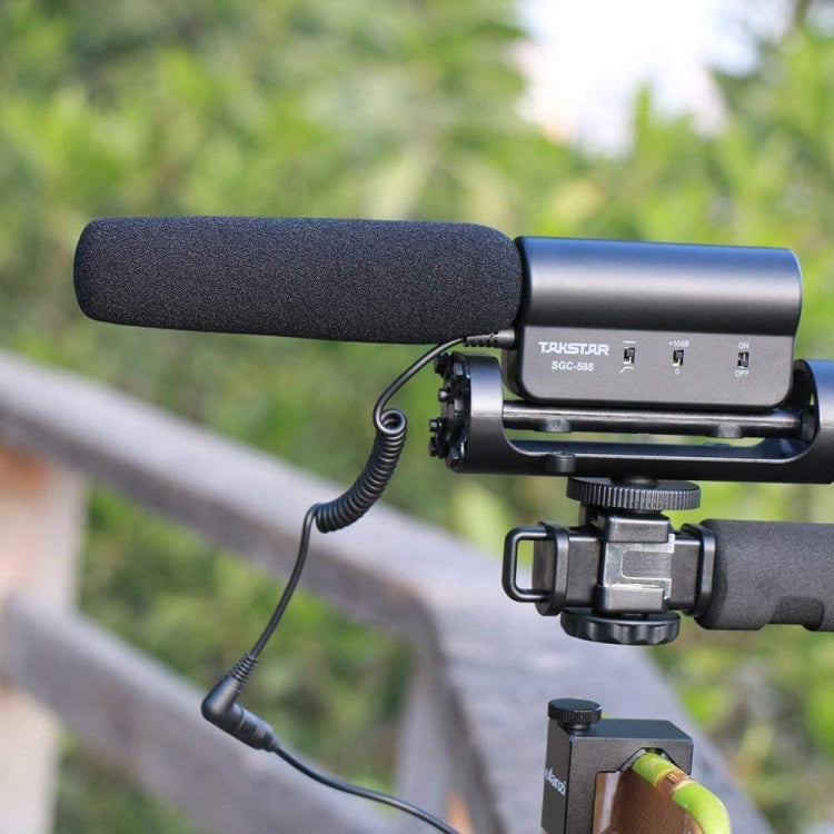 SGC-598 Condenser Recording Microphones Professional Photography Interview Dedicated Microphones for DSLR & DV Camcorder(Black)
