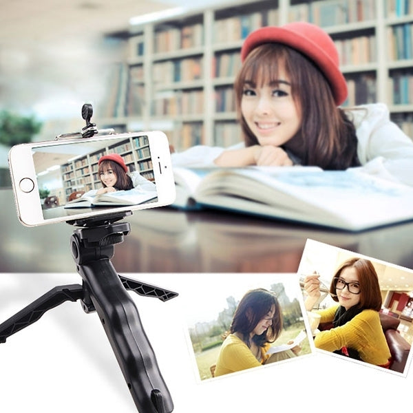 Portable Hand Grip / Mini Tripod Stand Steadicam Curve with Straight Clip for GoPro HERO 4 / 3 / 3+ / SJ4000 / SJ5000 / SJ6000 Sports DV / Digital Camera /  iPhone , Galaxy and other Mobile Phone