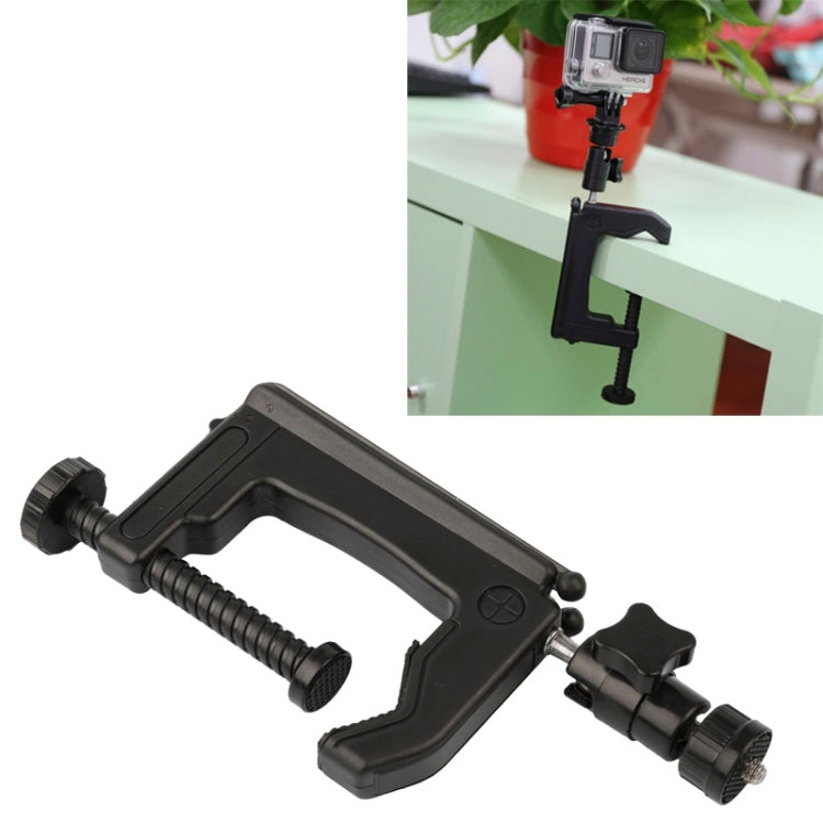 Desktop Clamp Holder with Tripod Adapter for GoPro, Insta360, DJI & Action Cameras, 1-6 cm